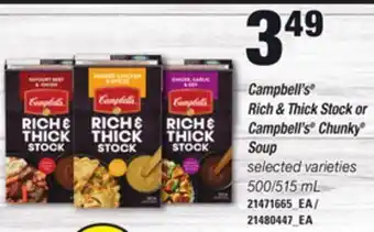 Independent Grocer Campbell's® rich & thick stock or campbell's® chunky® soup, 500/515 ml offer