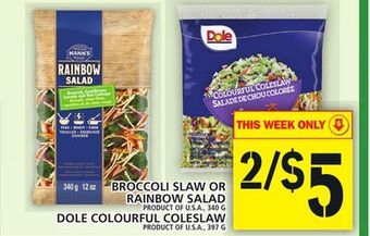 Food Basics Broccoli slaw or rainbow salad offer