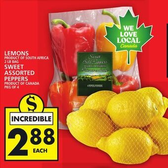 Food Basics Lemons or sweet assorted peppers offer
