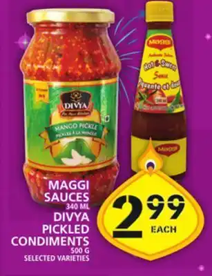 Food Basics Maggi sauces or divya pickled condiments offer