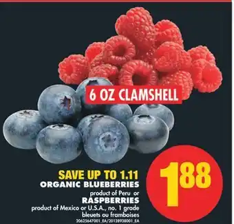 No Frills Organic blueberries or raspberries offer