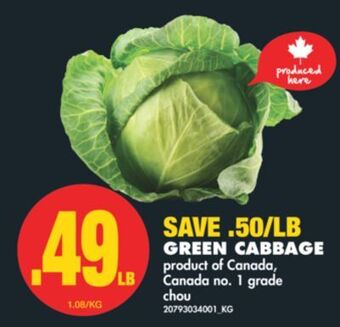 No Frills Green cabbage offer