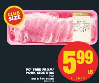No Frills Pc® free from® pork side ribs offer