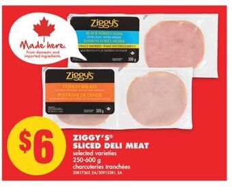 No Frills Ziggy's® sliced deli meat, 250-600 g offer