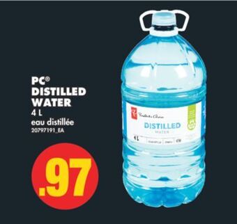 No Frills Pc® distilled water, 4 l offer