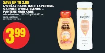 No Frills L'oréal paris hair expertise, garnier whole blends or pantene hair care, 187-397 g/150-385 ml offer
