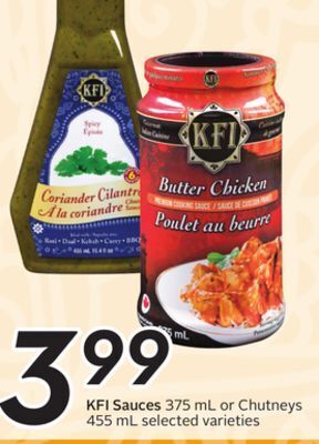 Sobeys Kfi sauces offer