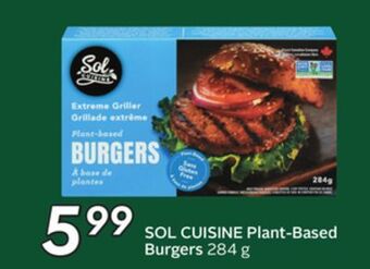 Sobeys Sol cuisine plant-based burgers offer