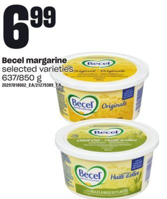 Loblaws Becel margarine, 637/850 g offer