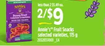 Loblaws Annie's™ fruit snacks, 115 g offer