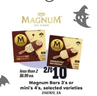 Loblaws Magnum bars, 3's or mini's, 4's offer