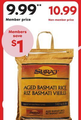 Loblaws Suraj® basmati rice, 3.63 kg offer