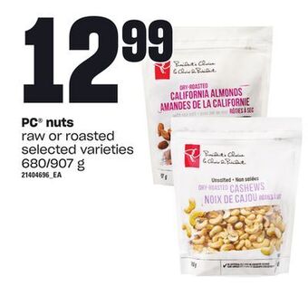 Loblaws Pc® nuts, 680/907 g offer