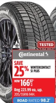 Canadian Tire Continental wintercontact si plus tires offer