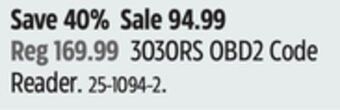 Canadian Tire Innova 3030rs obd2 code reader offer