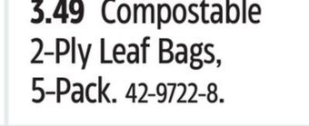 Canadian Tire Compostable 2-ply leaf bags, 5-pack offer