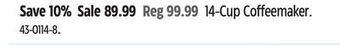Canadian Tire Braun 14-cup coffeemaker offer