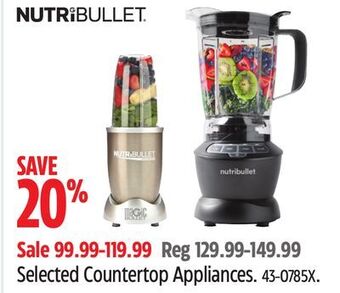 Canadian Tire Nutribullet selected countertop appliances offer