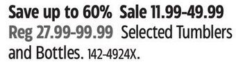 Canadian Tire Manna selected tumblers and bottles offer