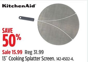 Canadian Tire Kitchenaid 13" cooking splatter screen offer