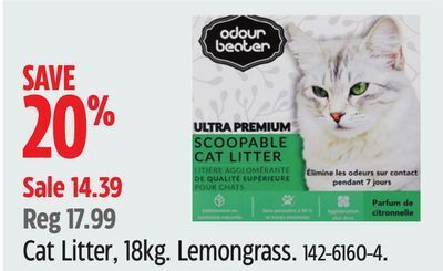 Odour beater cat litter 18kg offer at Canadian Tire