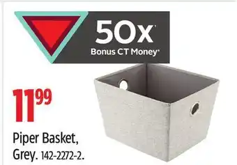 Canadian Tire Piper basket, grey offer