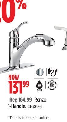 Canadian Tire Moen renzo 1-handle offer