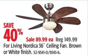 Canadian Tire For living nordica 36" ceiling fan offer