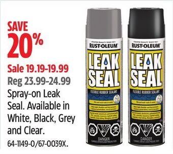 Canadian Tire Rust-oleum spray-on leak seal offer