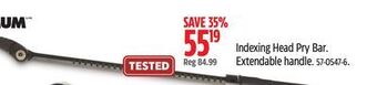 Canadian Tire Maximum indexing head pry bar offer
