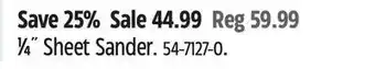 Canadian Tire Black + decker 1⁄4˝ sheet sander offer
