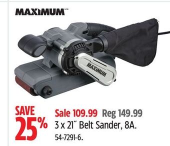 Canadian Tire Maximum 3 x 21˝ belt sander, 8a offer