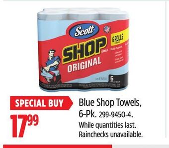 Canadian Tire Scott blue shop towels, 6-pk offer