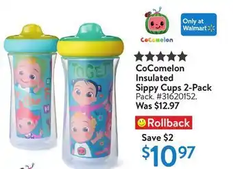 Walmart Cocomelon insulated sippy cups 2-pack offer