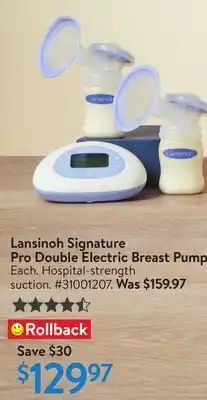 Walmart Lansinoh signature pro double electric breast pump offer