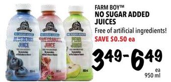 Farm Boy Farm boy™ no sugar added juices offer