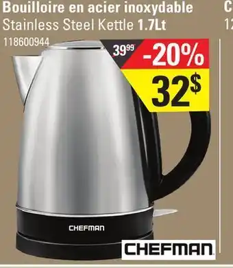 Sushi Shop Chefman stainless steel kettle 1.7lt offer