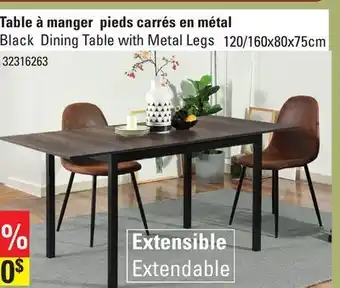 Sushi Shop Black dining table with metal legs offer