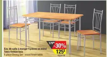 Sushi Shop 5 piece dining set - wood finish table offer