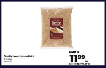 Real Canadian Superstore Quality brown basmati rice, 4.54 kg offer