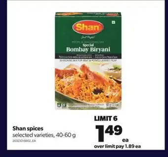 Real Canadian Superstore Shan spices, 40-60 g offer