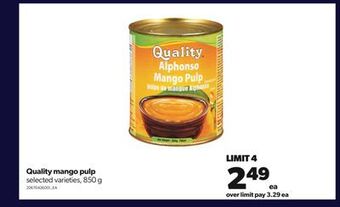 Real Canadian Superstore Quality mango pulp, 850 g offer