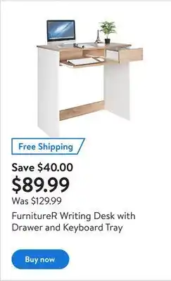 Walmart Furniturer writing desk with drawer and keyboard tray offer