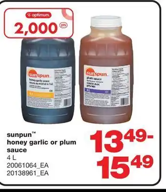 Wholesale Club Sunpun™ honey garlic or plum sauce, 4 l offer