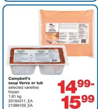 Wholesale Club Campbell's soup verve or tub, 1.81 kg offer