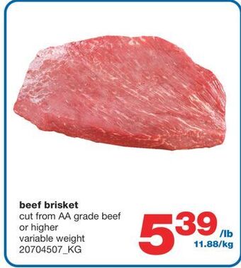 Wholesale Club Beef brisket offer