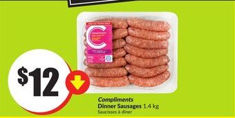 FreshCo Compliments dinner sausages 1.4 kg offer
