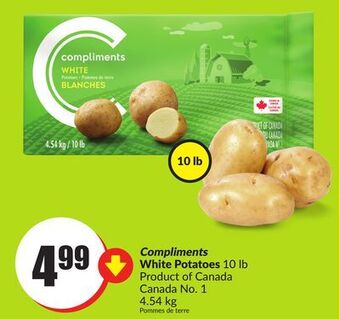 FreshCo Compliments white potatoes 10 lb product of canada canada no. 1 4.54 kg offer
