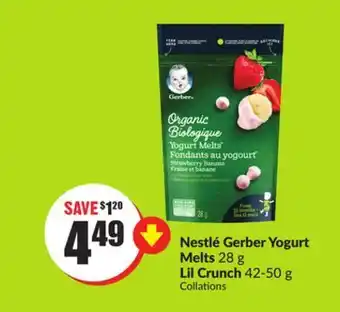FreshCo Nestle gerber yogurt melts 28 g lil crunch 42-50 g offer