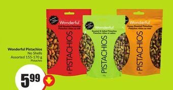 FreshCo Wonderful pistachios no shells assorted 155-170 g offer